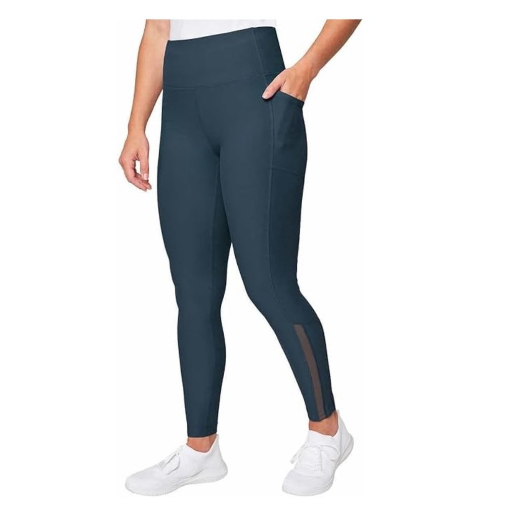 NWT Mondetta Women High Waist Active Leggings Moonlight Ocean Size L $60 9HL010